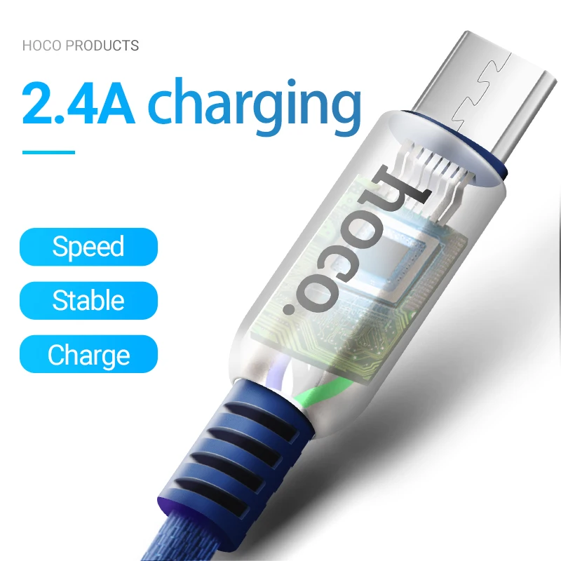 hoco кабель micro usb для быстрой зарядки и передачи данных провод 2.4a микро юсб шнур xiaomi