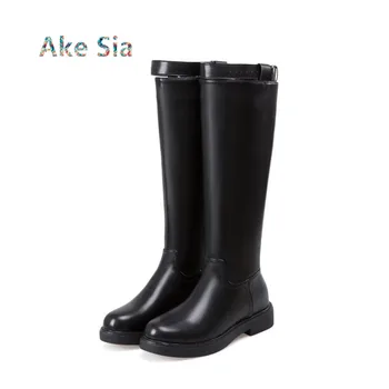 Boots women fall winter 2017 new boots wild Korean leather boots flat bottomed long horse boots s024