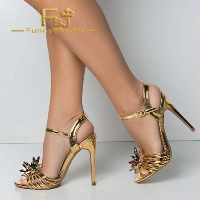 gold heels embellished