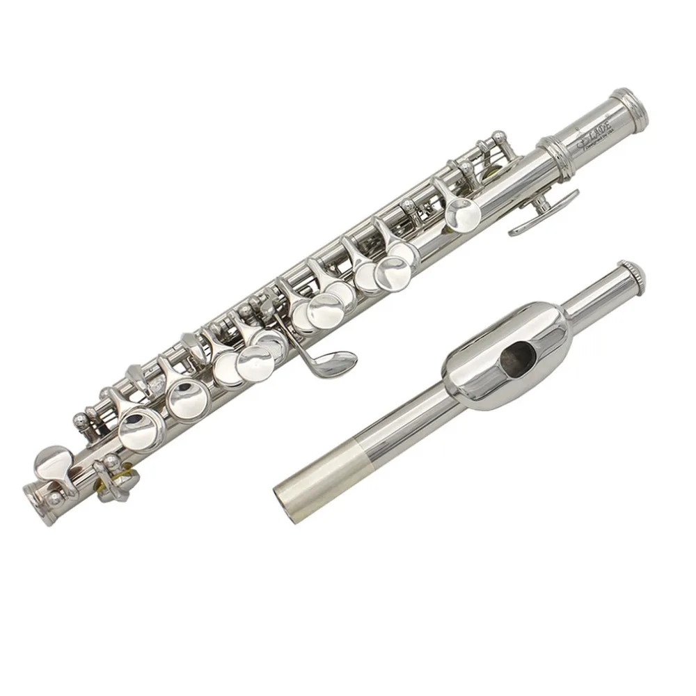 

2018 Piccolo Half-size Flute Cupronickel Silver Plated C Key Tone with Polish Cloth Cleaning Stick Box Case