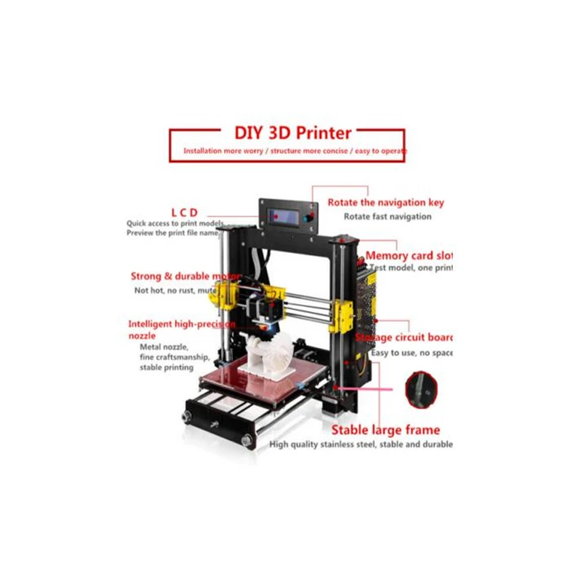 zrprinting новейший A8 Высокоточный MK8 Prusa I3 3d принтер DIY Kit-Gift-PLA 3D филаментная печать