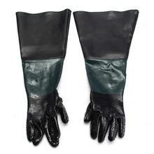 1Pair Work PVC Warm Portable For Sandblaster Cabinet Gloves Professional Machine Anti Slip Safety Labour Protection Sandblasting