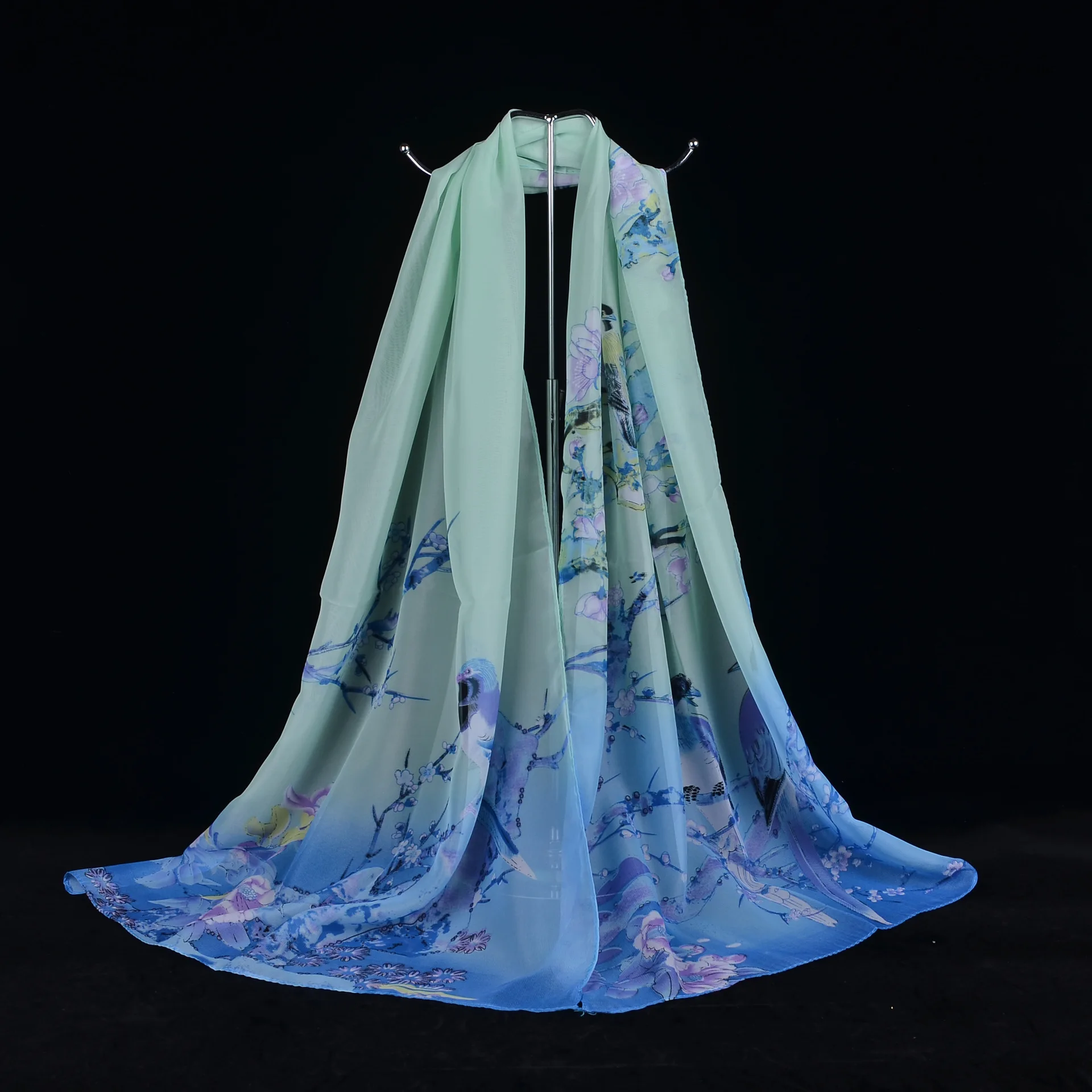 

Fashion Women Scarves Soft Wraps Printed Soft Chiffon Shawl Wrap Scarf Breathable Chiffon Scarves Exquisite Shawls Elastic Wrap