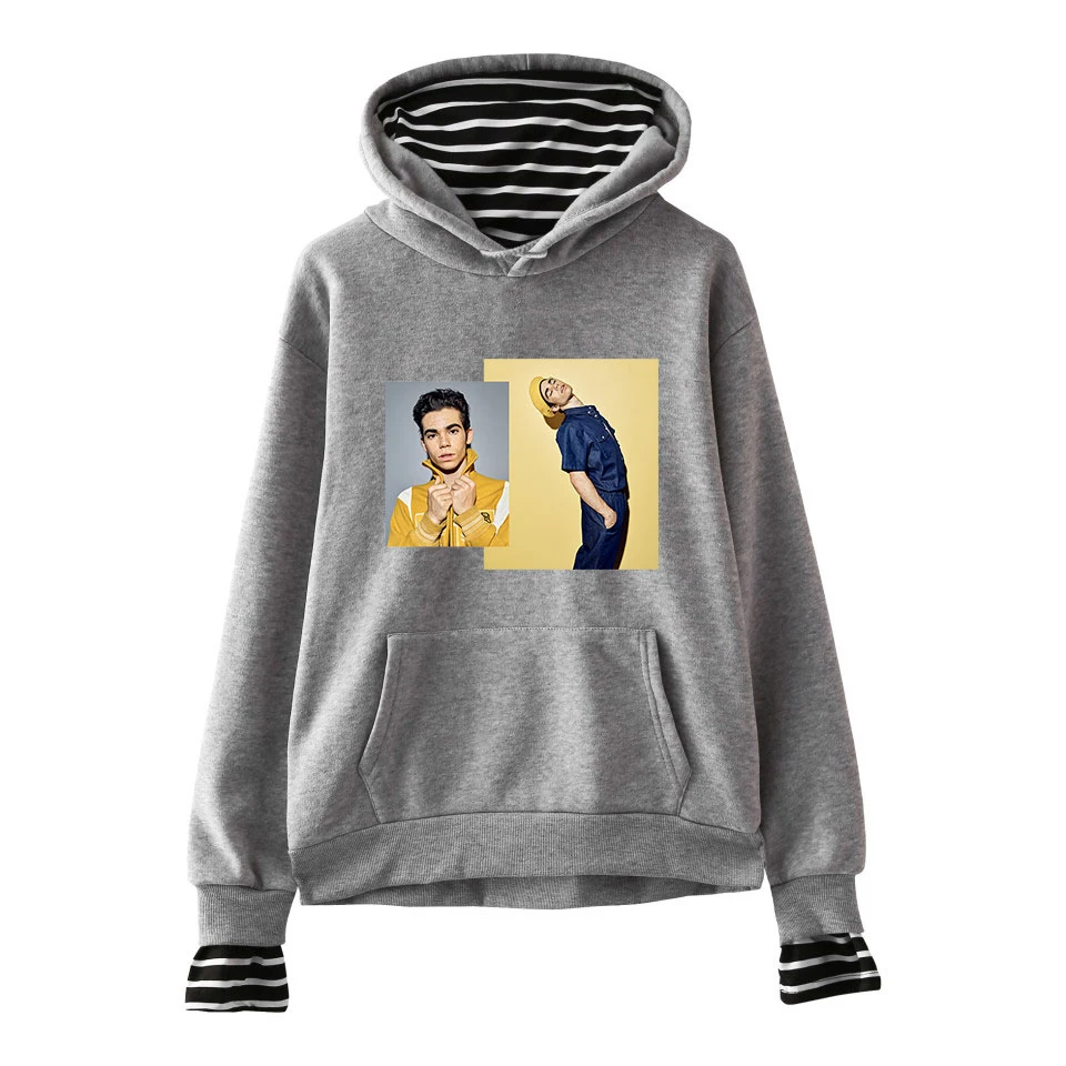 Толстовка с капюшоном Cameron Boyce в полоску стиле хип хоп длинным рукавом винтажный