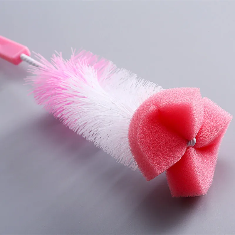 5 Pcs Set Baby Milk Bottles Brush Hand Type Nipple Straw Brush Water Cup Brush Bottle Holder Feeding Bottle Cleaning Brush Kit