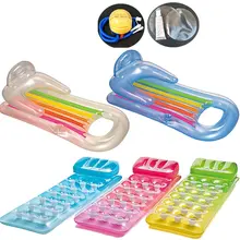 Многоцветные надувные матрасы для плавания, прозрачные плавающие кровати, дрейфующее плавание кольцо для взрослых детей, спасательное кольцо