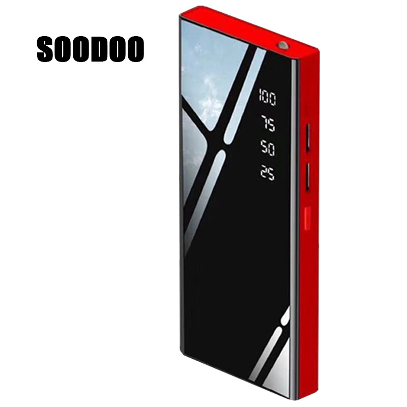 

SOODOO 30000mAh Portable Digital Display Power Bank USB Type-C Mirror Powerbank Charger External Battery for Xiaomi IPhoneXM X 8