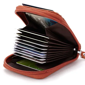 

Mcneely 1 pc 9 Slots Card Holder Genuine Leather Business Card Case Function Bag Minimalist Wallet ID Card Bag Dropshipping