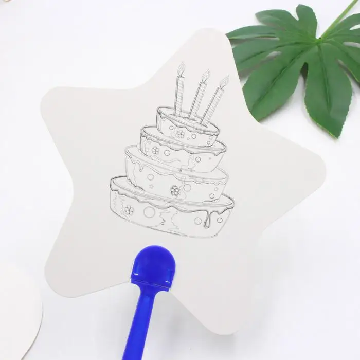 5 шт. DIY бумажный вентилятор белый инструмент для рисования художественная живопись прочный для детей HYD88