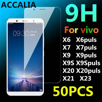 

50PCS Tempered Glass For Vivo X20 x9s x6 plus x23 x7 plus x21 Ultra-thin Screen Protector HD Toughened Protective Film glass