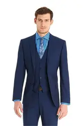 2018 Новое поступление, классические смокинги для жениха на свадьбу в морском стиле (куртка + брюки + жилет + галстук), бесплатная доставка