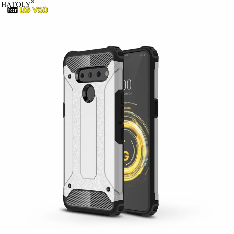 HATOLY для Coque LG V50 чехол тяжелая броня тонкая жесткая резина прочная крышка