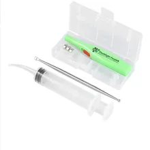 5 шт./компл. зубочистка ушей инструмент серьги из нержавеющей стали палочки+ 1 шт. шприц для орошения+ светодиодный фонарик палочка для ушей уши очиститель ложка спираль