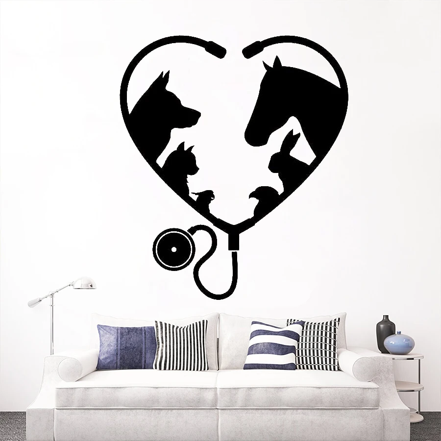 

Grooming Salon Window Wall Decal Animal Pet Veterinary Medicine Interior Decor Vinyl Art Stickers Removable Self Adhesive D379