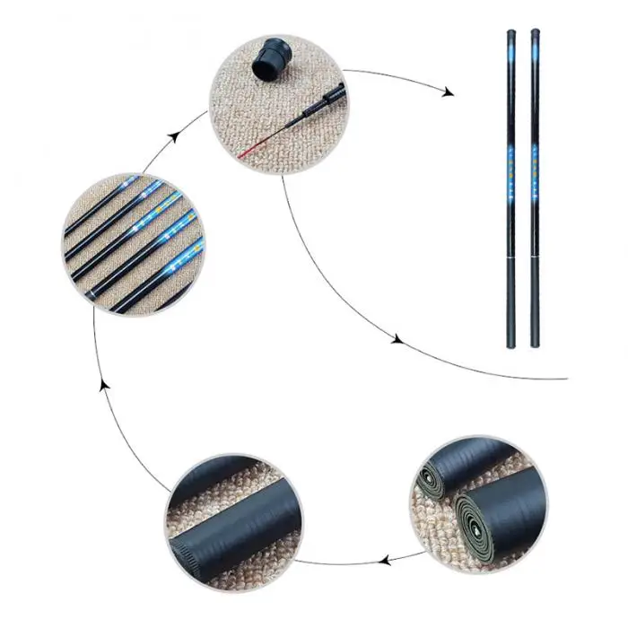 Струйная Удочка с резьбой из стеклопластика, телескопическая удочка 1,9 м-5,4 м, Ультралегкая жесткая удочка для струи, пресноводная зимняя рыбалка