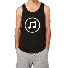 Loo show Music-Pictogram Черный Забавный летний Повседневный Топ на бретелях для мужчин