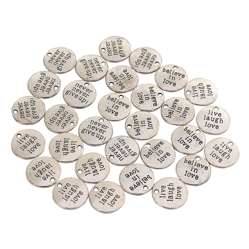 

10pcs Hot selling silver beads charms Letter words pendants fit Punk bracelets DIY jewelry making