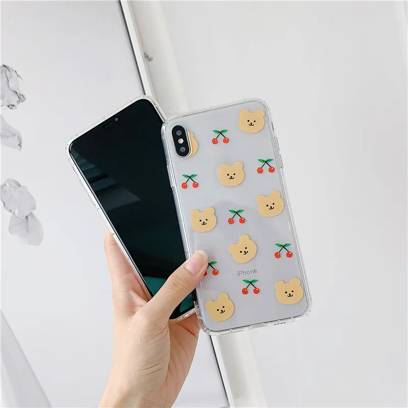 Niceking для iPhone 6, 6s, 7, 8 Plus, X, XR, XS Max, чехол с милым мультяшным медведем, Кроликом, мягкий ТПУ чехол для телефона, для iPhone 11 Pro, Max, чехол