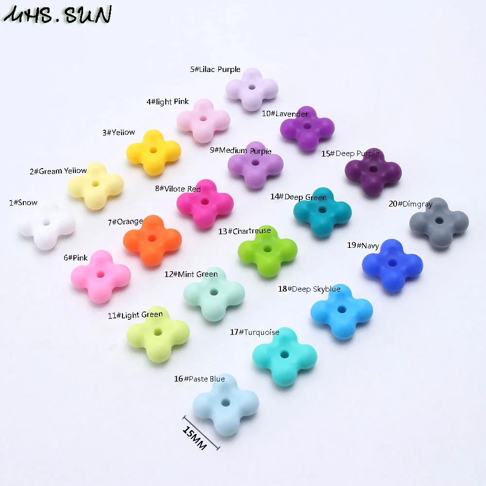 SL265-1 (7)10Pcs Food Grade Silicone Teething Bead Baby Chewable Teether For Pacifier Clips Loose Beads BPA FREE DIY Nursing Toys