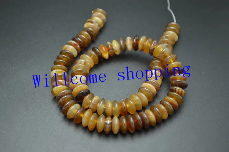 

4x10mm Rondelle Spacer Abacus Banded Coffee Color Stone Beads For Bracelet Necklace Jewelry Handmade 1Strand/Lot