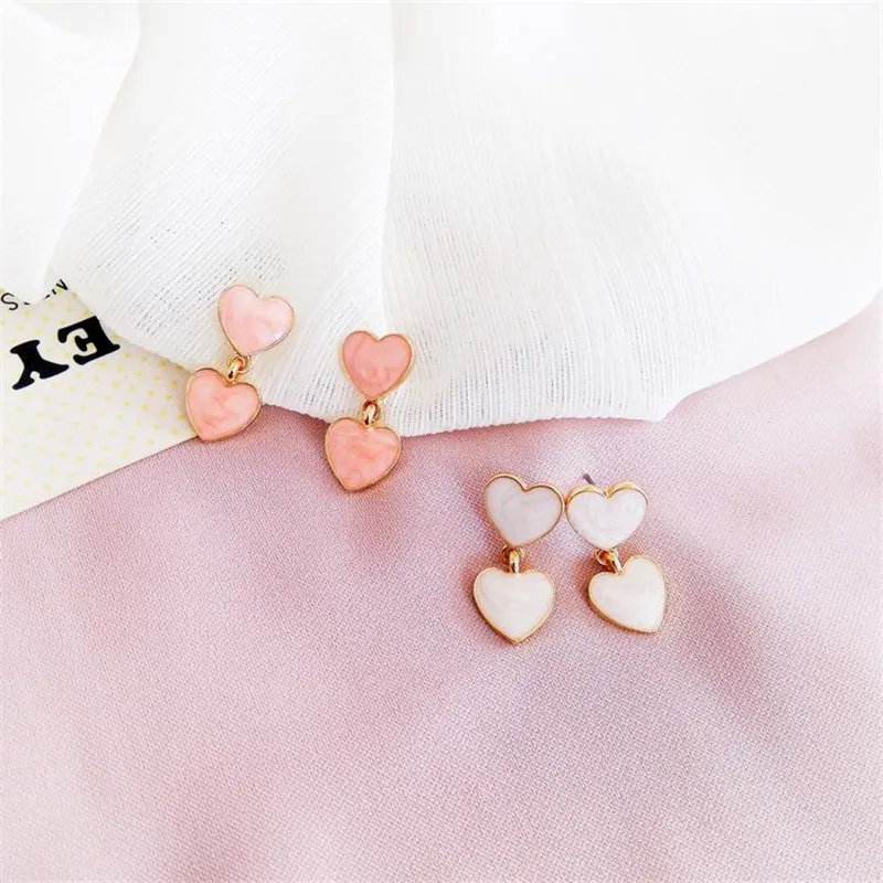 Stud earrings for women Drip heart-shaped earrings Peach heart earrings Heart-shaped pendant fine jewelry accessories earrings