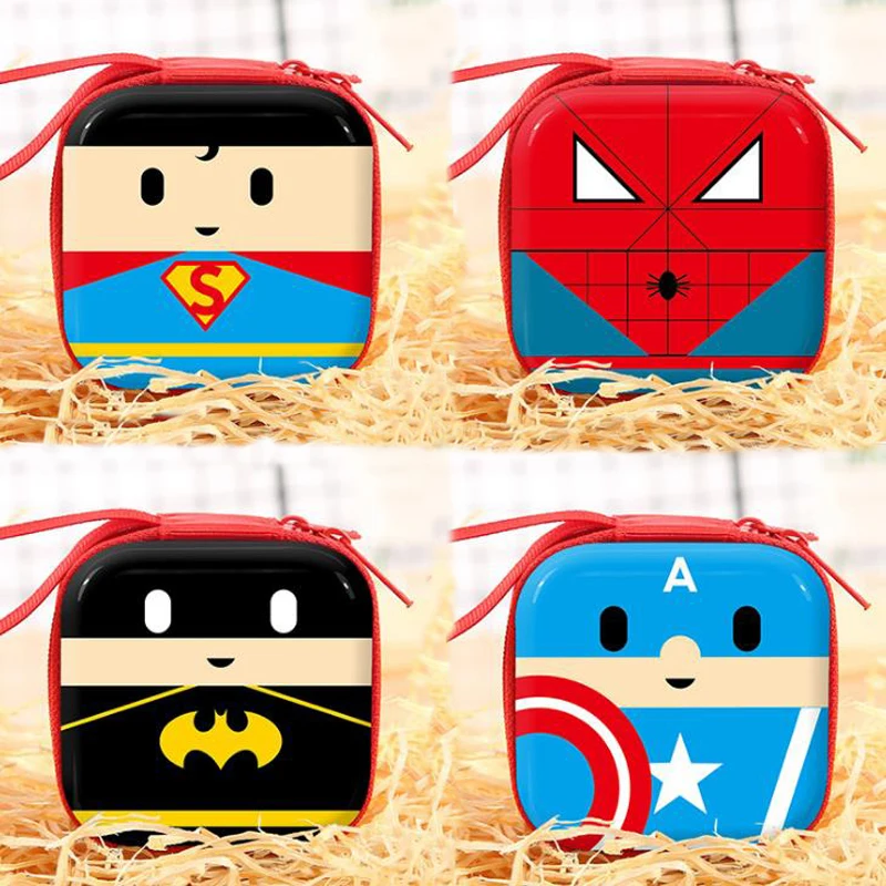 1 шт. портативный супергерой Человек-паук Капитан Америка портмоне наушники сумка для хранения кабель Органайзер канцелярская карточка держатели