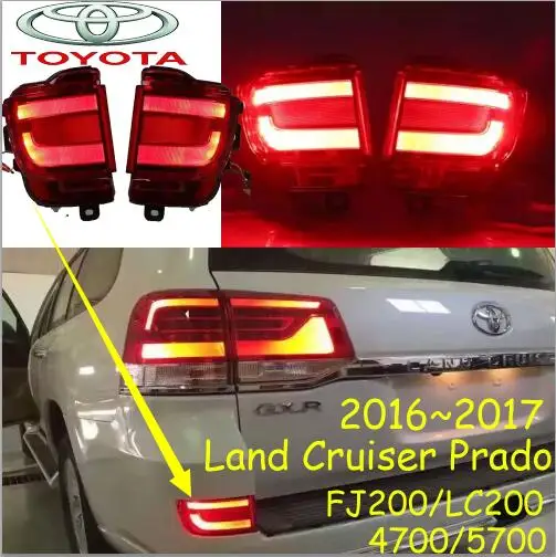 

car-styling,Prado Breaking light,2016~2017,LC200 FJ200 4700,led,Free ship!2pcs,cruiser rear light,Prado taillight,Chrome,Cruise