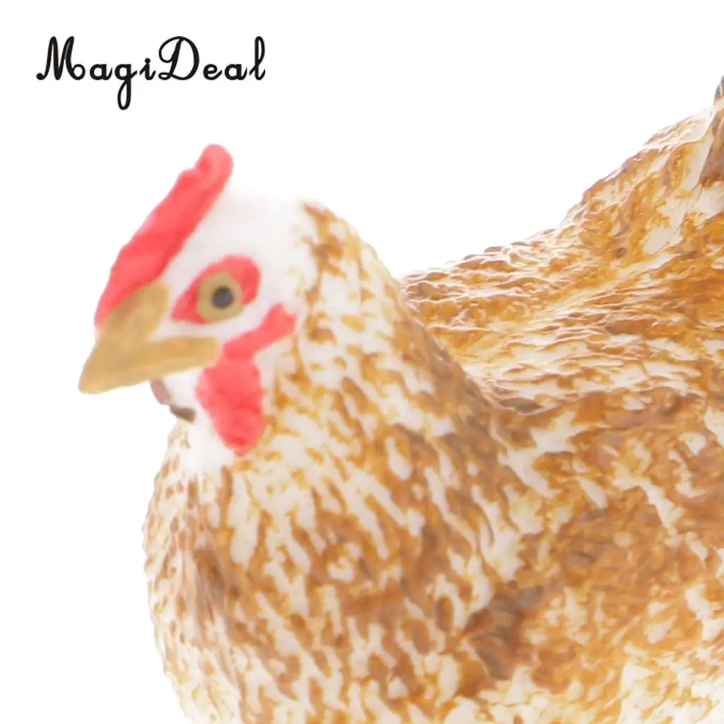 MagiDeal 1Pc Realistic Hen Chicken Farm Yard Animal Figurine Model Action Figure Kids Children Toy