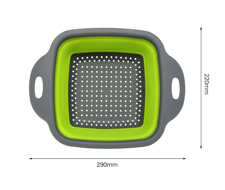 Ящик для хранения фруктов складной силиконовый дуршлаг корзина для белья ситечко Складная Кухня с мойкой Инструмент Зеленый Красный