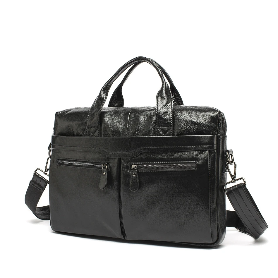 Genuine Leather Bag Casual Handbags Cowhide Men Crossbody Bags Men's Travel Bags Tote 14inch Laptop Business Briefcases Men Bag