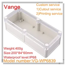2 шт./лот IP68 водонепроницаемый формы инжекторный корпус 200*84*60 мм ABS пластик Проект коробка корпус для электроники оборудования