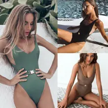 Женский цельный Бандаж бикини пуш-ап бюстгальтер монокини купальник купальный костюм