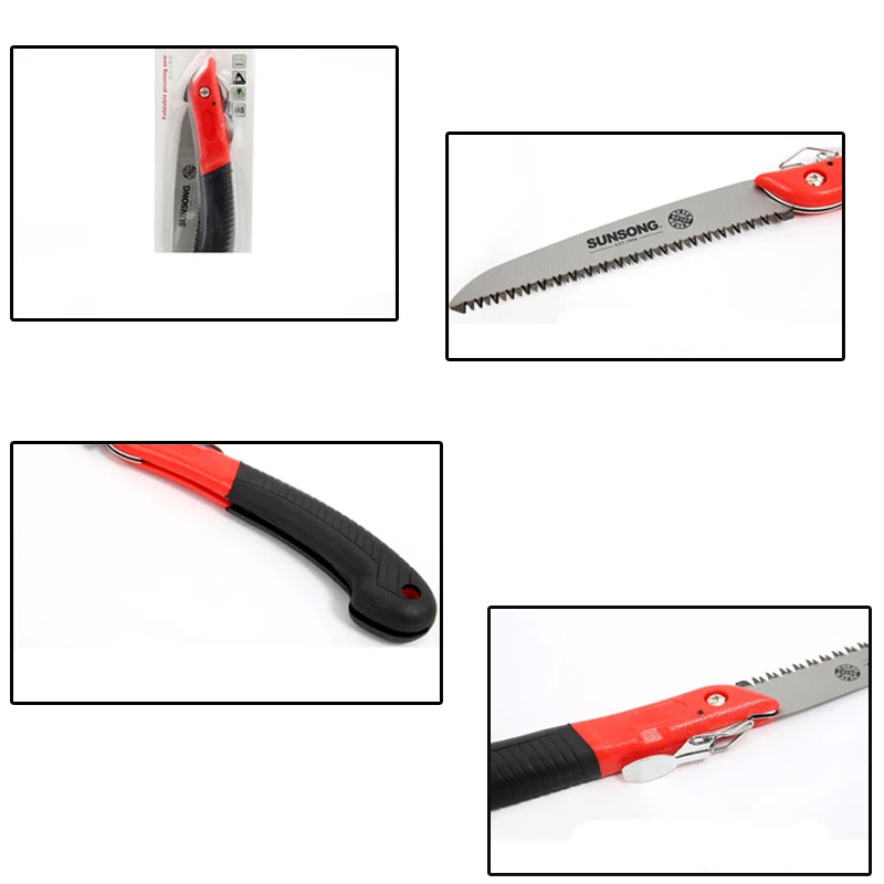 4 MPT Portable Trimming Saw Folding Fruit Tree Pruning Garden Hand saw  Wooding Trimming Saws  Rubber Handle Garden Hand Tools