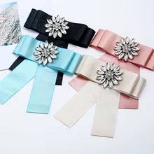 Модная ткань, однотонная лента, большой галстук-бабочка, розовый, синий, каваи, Бабочка, рубашка, воротник, шеи, галстуки для женщин, Kraagjes Dames Bayan Fantezi Giyim