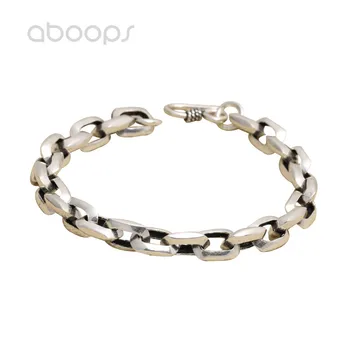

20cm Vintage Solid 925 Sterling Silver Link Bracelet for Men Boys Free Shipping