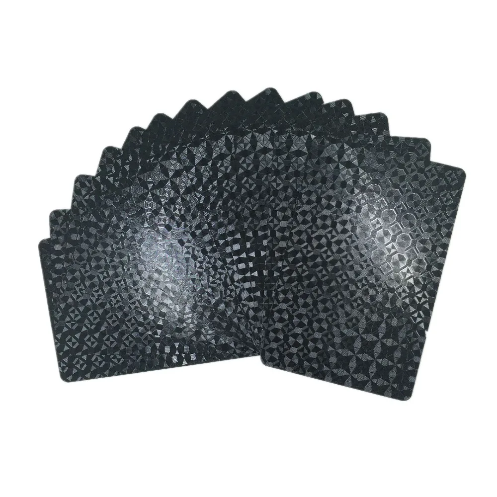 Cool Washable Black PVC Playing Cards Wear Resistant Waterproof Plastic Poker Game Deck Durable 54pcs Poker Set Board Game  (4)