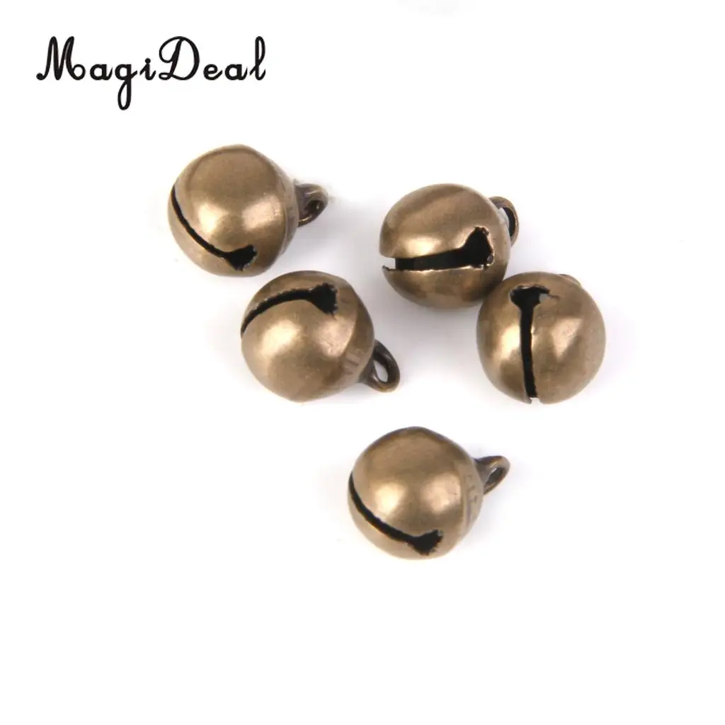 MagiDeal 100pcs Antique Bronze Brass Jingle Bells Charm Bead Jewelry Findings 6mm Festival Home Party XMAS Tree Ornaments