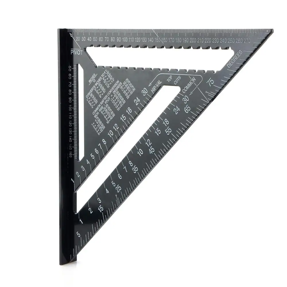 

Triangle Ruler 12 Inch Metric Inch Aluminum Profile Black Oxidized Triangle 90 Degree 45 Degree Set Square Measuring Tool