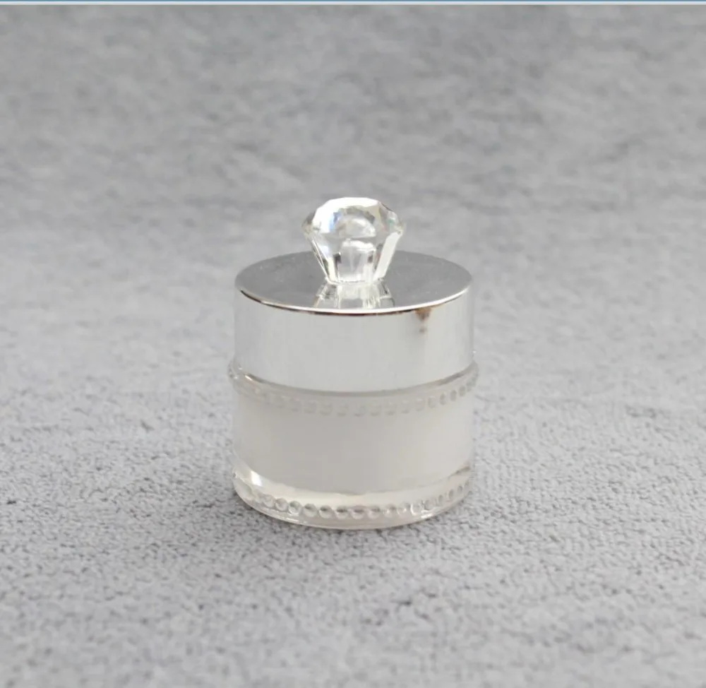 

5G pearl white acrylic jar plastic jar with crystal top for eye cream/sample/art nail container/gel/essence for cosmetic packing