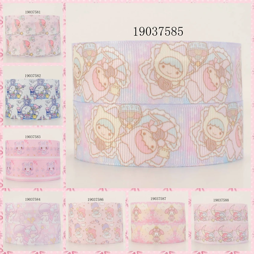 

10yards -different sizes -little twin star cartoon pattern ribbon printed Grosgrain ribbon 19037581