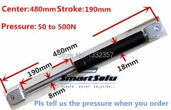 

Free shipping 50 to 500N force 480mm central distance, 190 mm stroke, pneumatic Auto Gas Spring, Lift Prop Gas Spring Damper