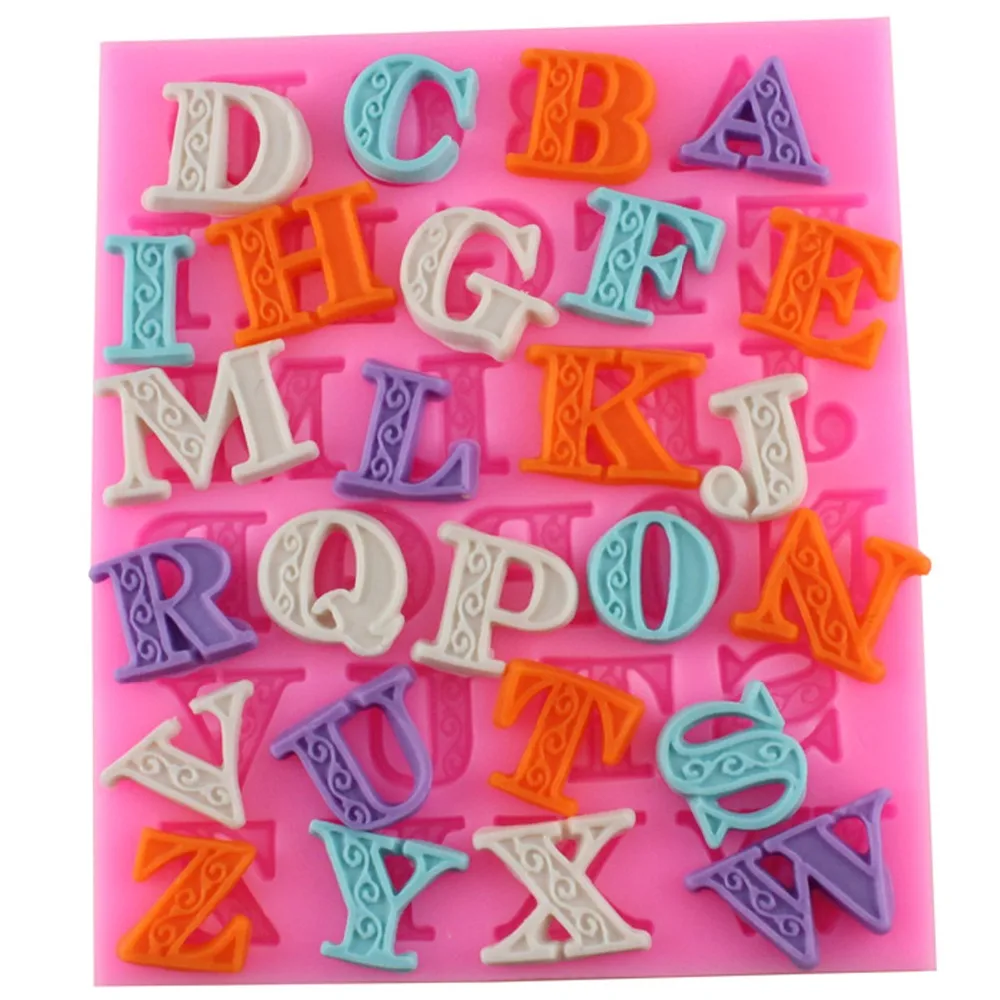 

DIY 26 Letters Lace Silicone Cake Molds Fondant Cake Decorating Tools Polymer Clay Chocolate Candy Mold Cupcake Baking CT933