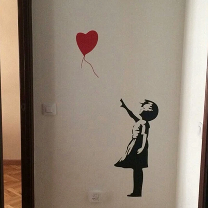 Banksy на стену Наклейка, шарики» в стиле-Бэнкси Виниловые Наклейки на стены искусства Стикеры, A2064