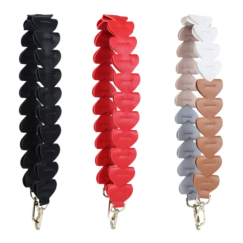 

Heart-shaped Bag Strap PU Leather Wide Shoulder Bag Strap For Women Handbag Accessories Fashion Straps Replacement Drop Shipping