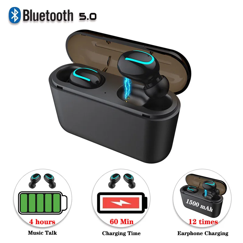 

For Iphone Android Earpod Bluetooth 5.0 Headphones Stereo Wireless Earphones,1500mAh Charging Box Q32 Earbuds Headset PK i10