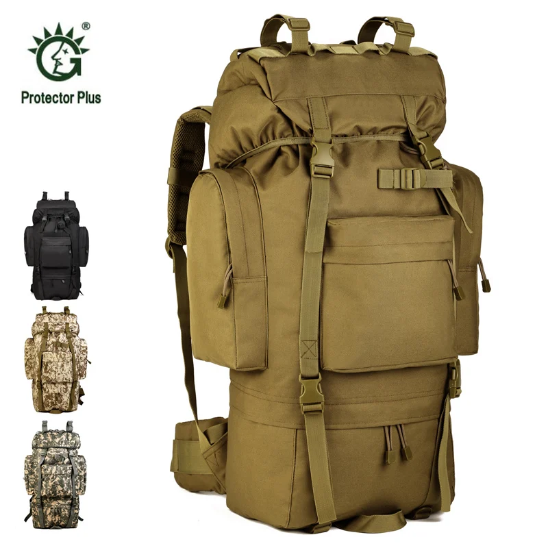 

65L Camouflage Bag Big Volume Outdoor Bags Military Molle Tactical Bag Rucksack Backpacks Army Large Capacity Hiking Camping Bag