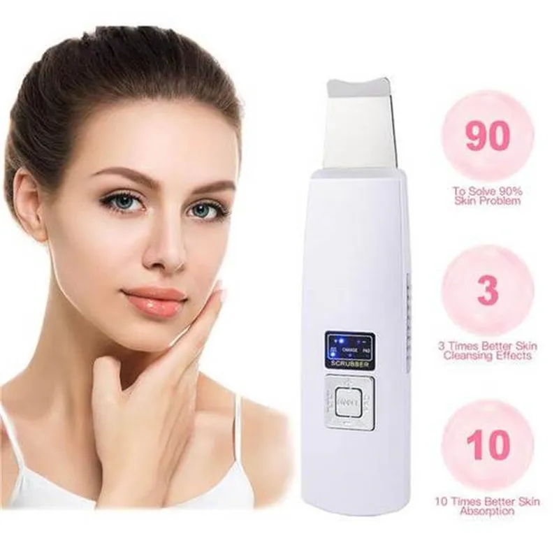 

Dropship 1Pc Ultrasonic Skin Scrubber Deep Face Cleaning Machine Remove Dirt Blackhead Reduce Wrinkles and Spots Facail Lifting