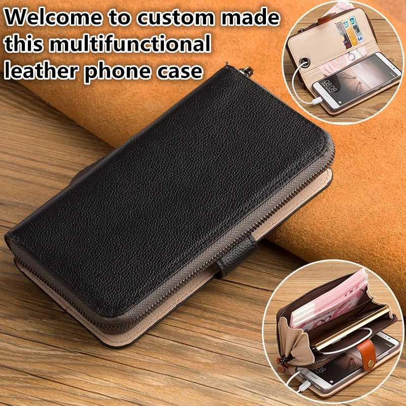 

ZD14 Genuine leahther multifunctional phone bag for Samsung Galaxy A40(5.7') flip case for Samsung Galaxy A40 walle phone case