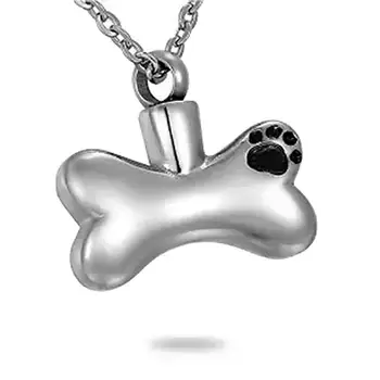 

Hot Mini Stainless Steel Footprint Bone Urn Pet Ash Container Pendant Jar Keepsake pets acessorios
