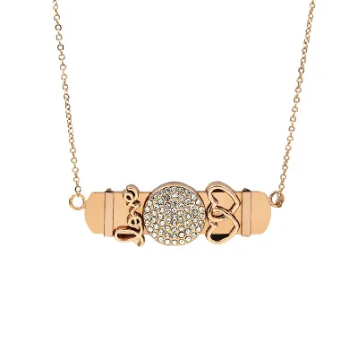 Ювелирные изделия yukam серебряное Золотое любовное сердце самолет путешествия глобус Карта мира слайд шарм ожерелье из нержавеющей стали бар ожерелье для женщин - Окраска металла: Style 5